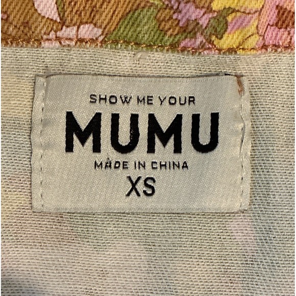 Show Me Your MuMu XS Denim Floral Boho Cannon Romper Groovy Blooms Extra Small - Picture 10 of 13